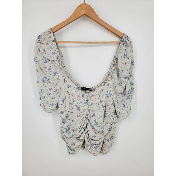 RTR Slate‎ & Willow Women's Ruched Puff Sleeve Floral Top Size Small - Picture 4 of 7